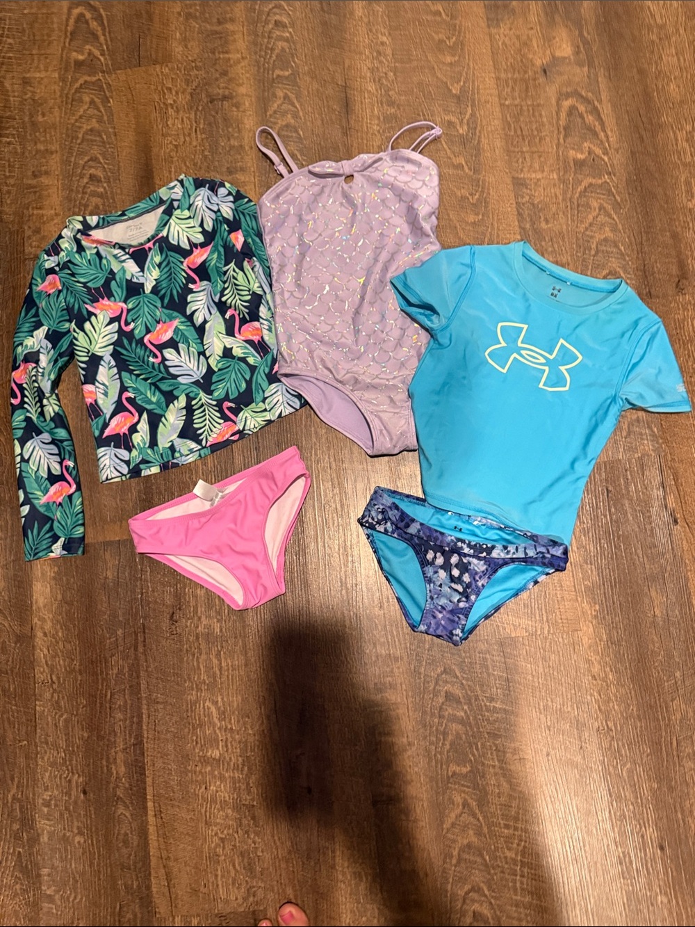 Under Armour Bright Blue Girls' Short-Sleeve Rash Guard Swim Top